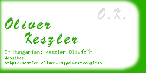 oliver keszler business card